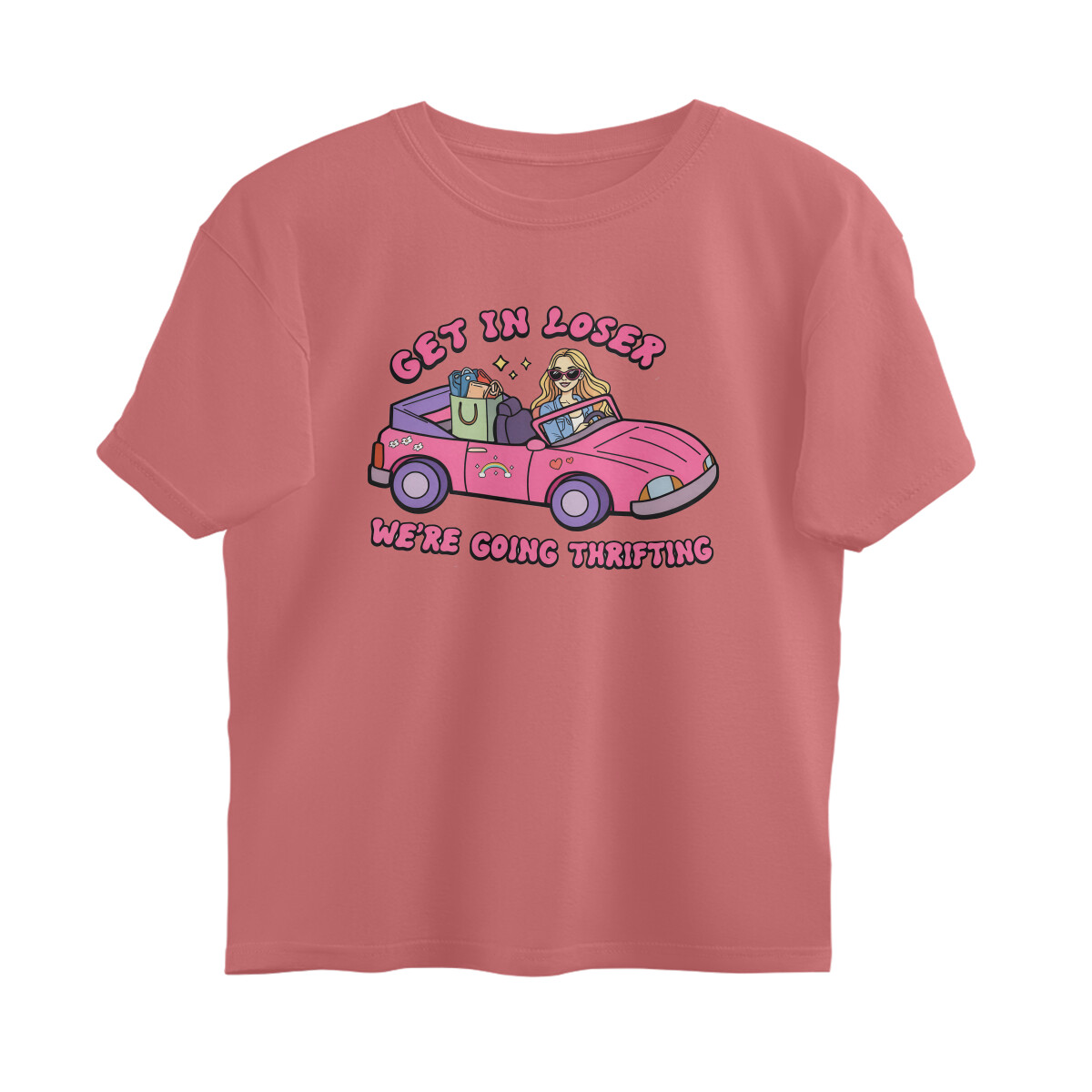 Get In Loser Oversized T-shirt - We're Going Thrifting - Dusty Rose front 6a7c8e55890f6 dusty rose s oversized t shirt.jpg