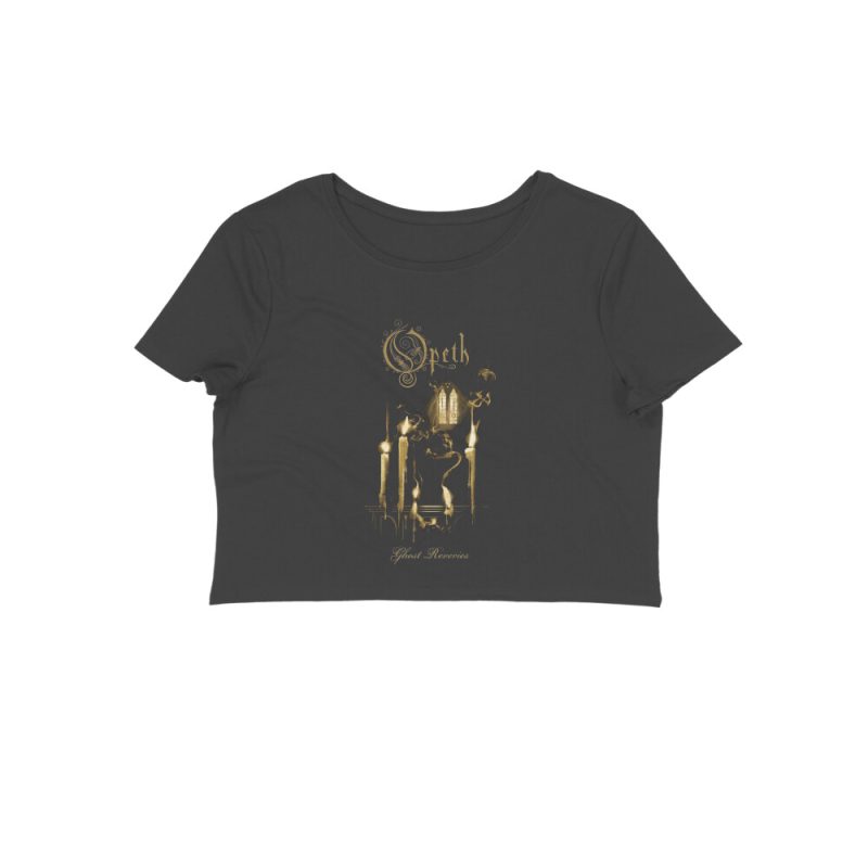 Size M Black Opeth Crop Top - ghost reveries