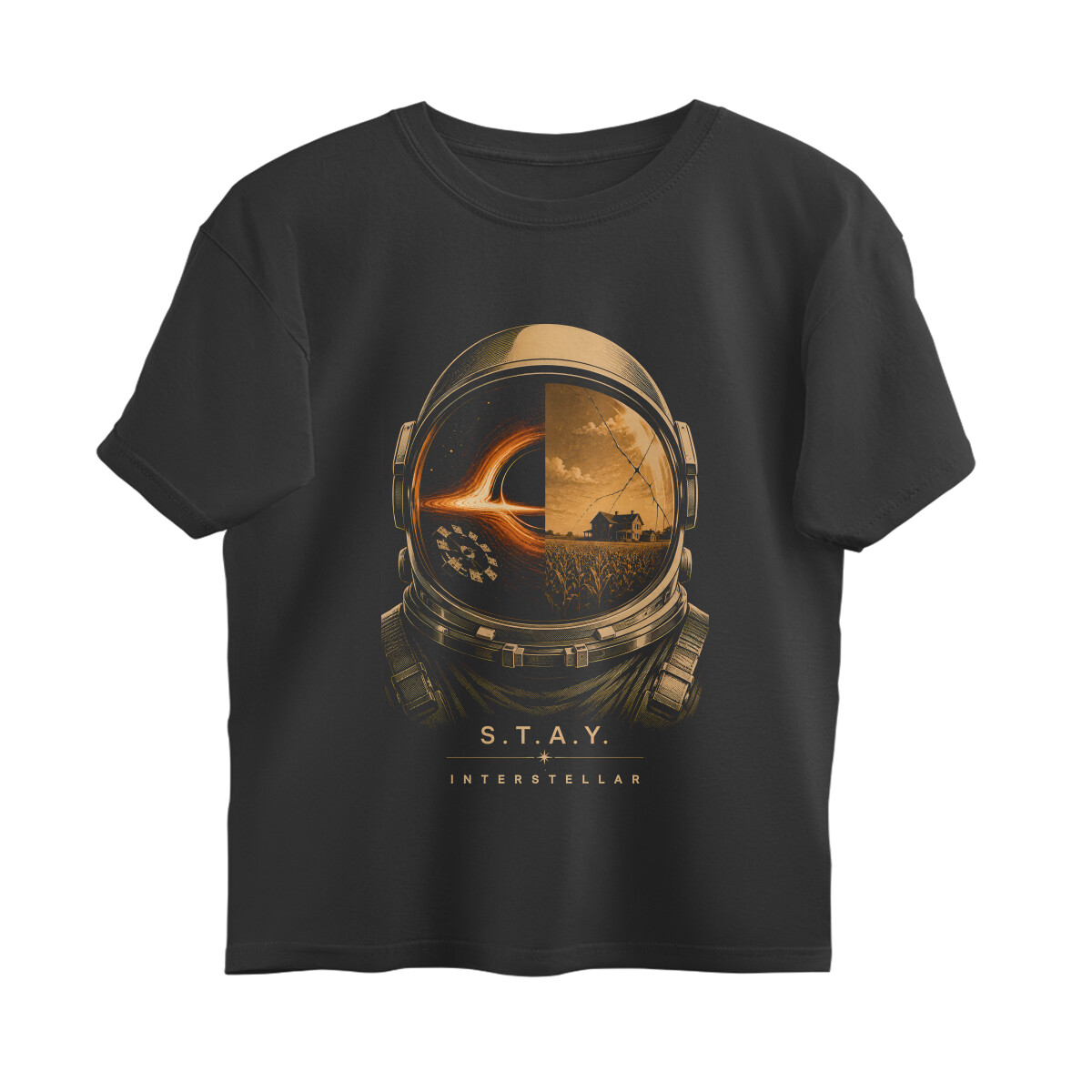 Interstellar Oversized T-shirt - STAY - Black front 6a881fe571aa7 black s oversized t shirt.jpg