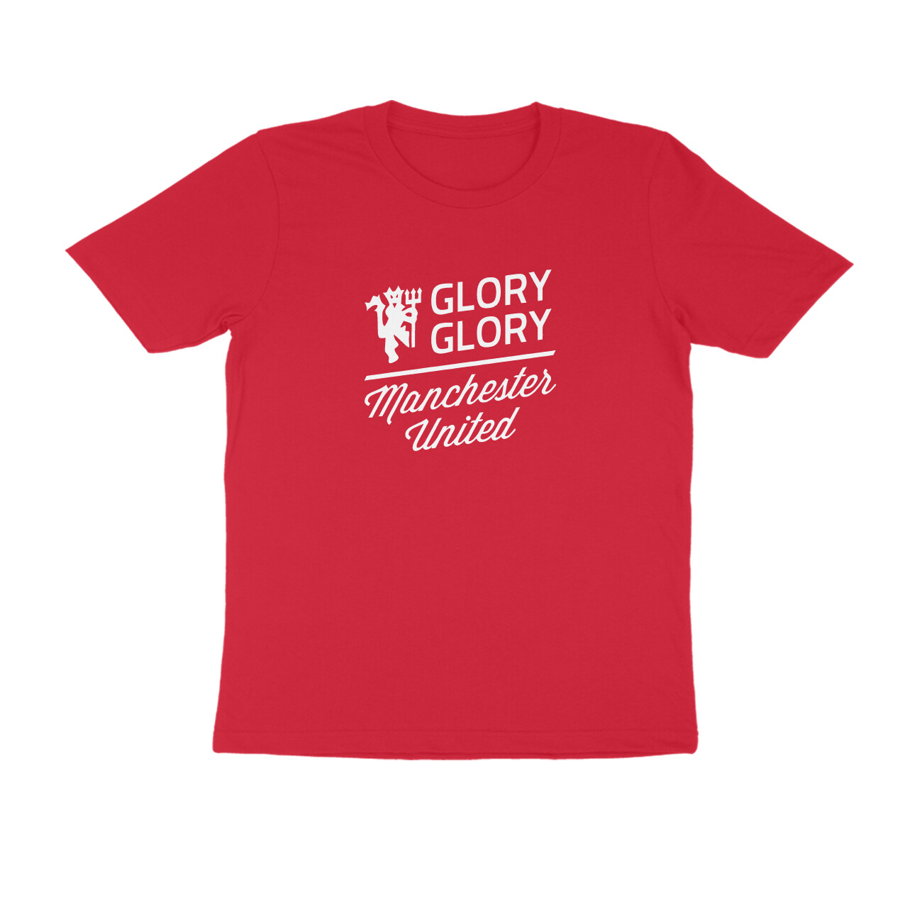 Manchester United T-shirt - Glory Glory - Red front 6a89a0cb6933f red s men round.jpg