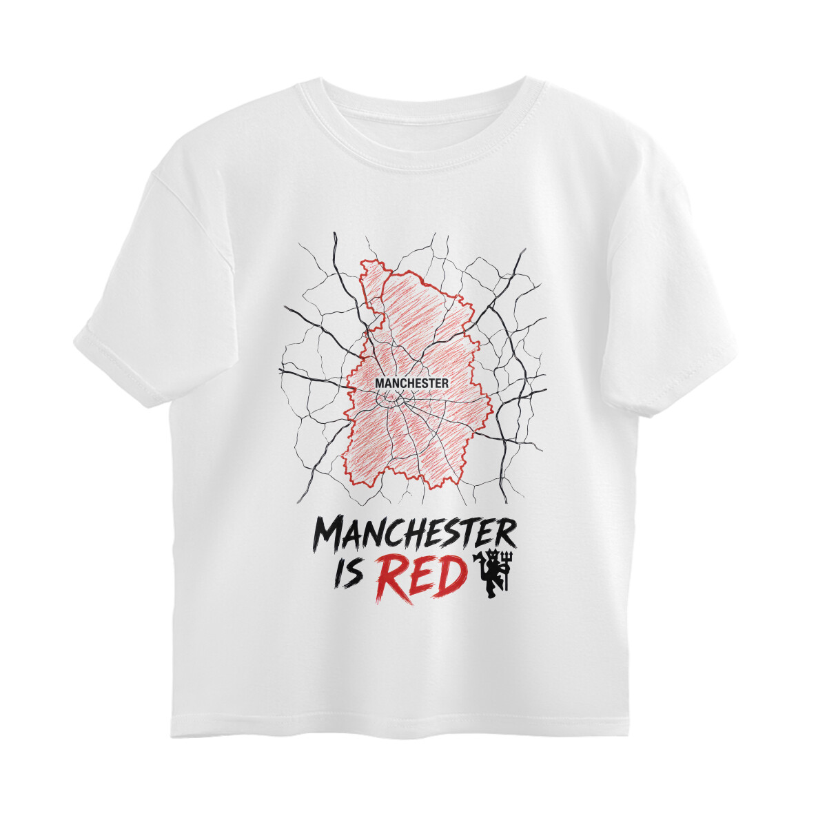 Manchester United Oversized T-shirt - Manchester is Red - White front 6a89a53e0740c white s oversized t shirt.jpg