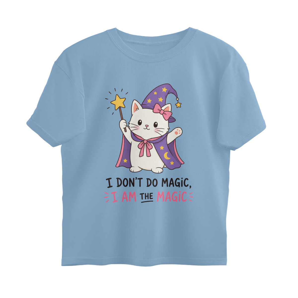 I Am The Magic Oversized T-shirt - Cat Wizard - Baby Blue front 6a89a92539f6b baby blue s oversized t shirt.jpg
