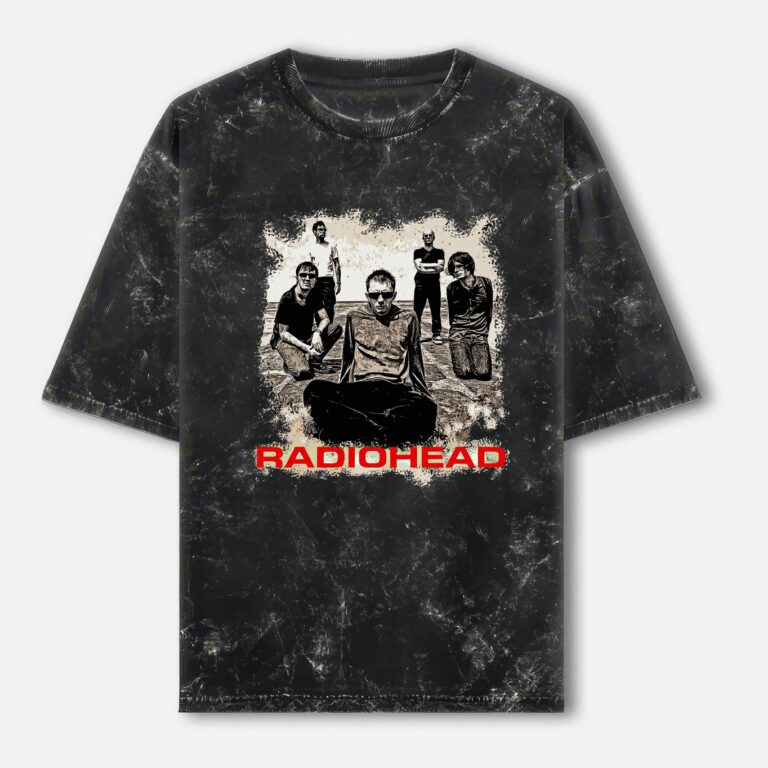 Radiohead Washed Oversized T-shirt - Band Members - Black