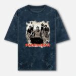 Radiohead Washed Oversized T-shirt - Band Members - Navy Blue