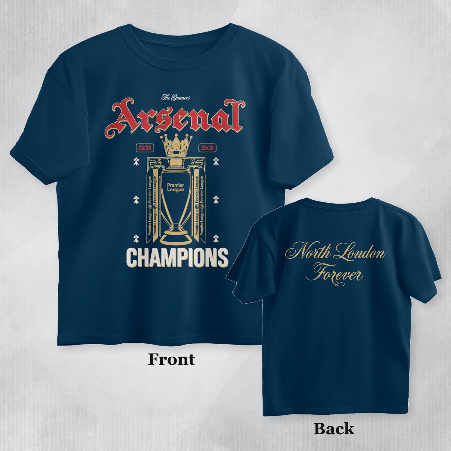 arsenal oversized t shirt pl champions 2 front back arsenal oversized t shirt pl champions 2 front back