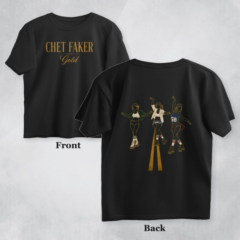 chet faker oversized t shirt gold both sides front back