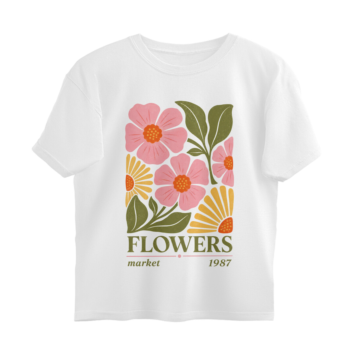 Flowers Market Oversized T-shirt - Botanical - White front 6a981264aa7d5 white s oversized t shirt.jpg