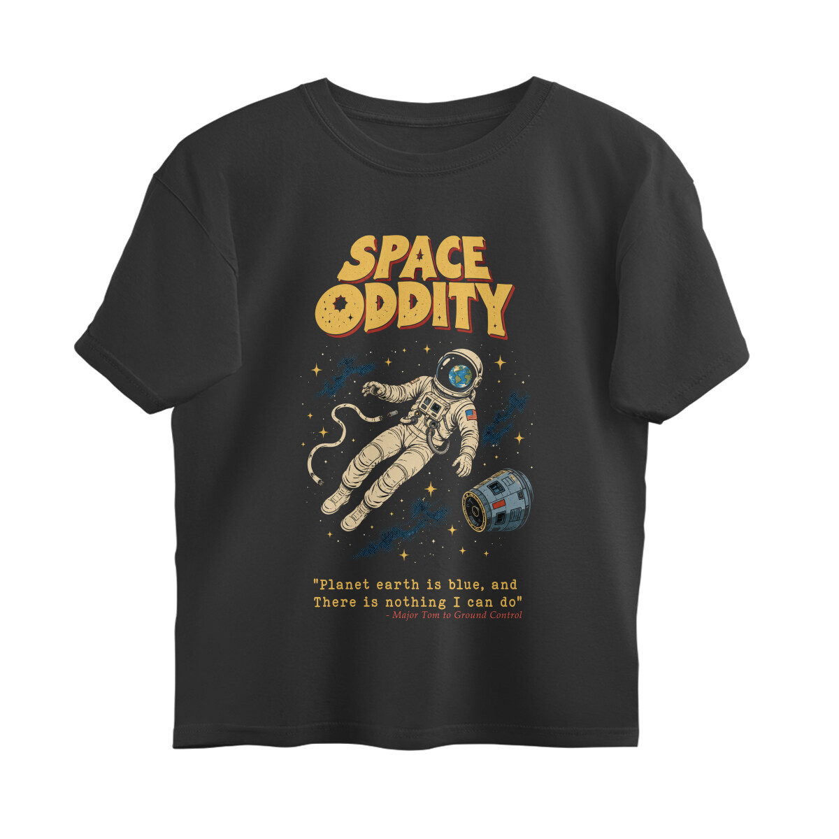 David Bowie Oversized T-shirt - Space Oddity - Black front 6a99f6f7ae9e1 black s oversized t shirt.jpg
