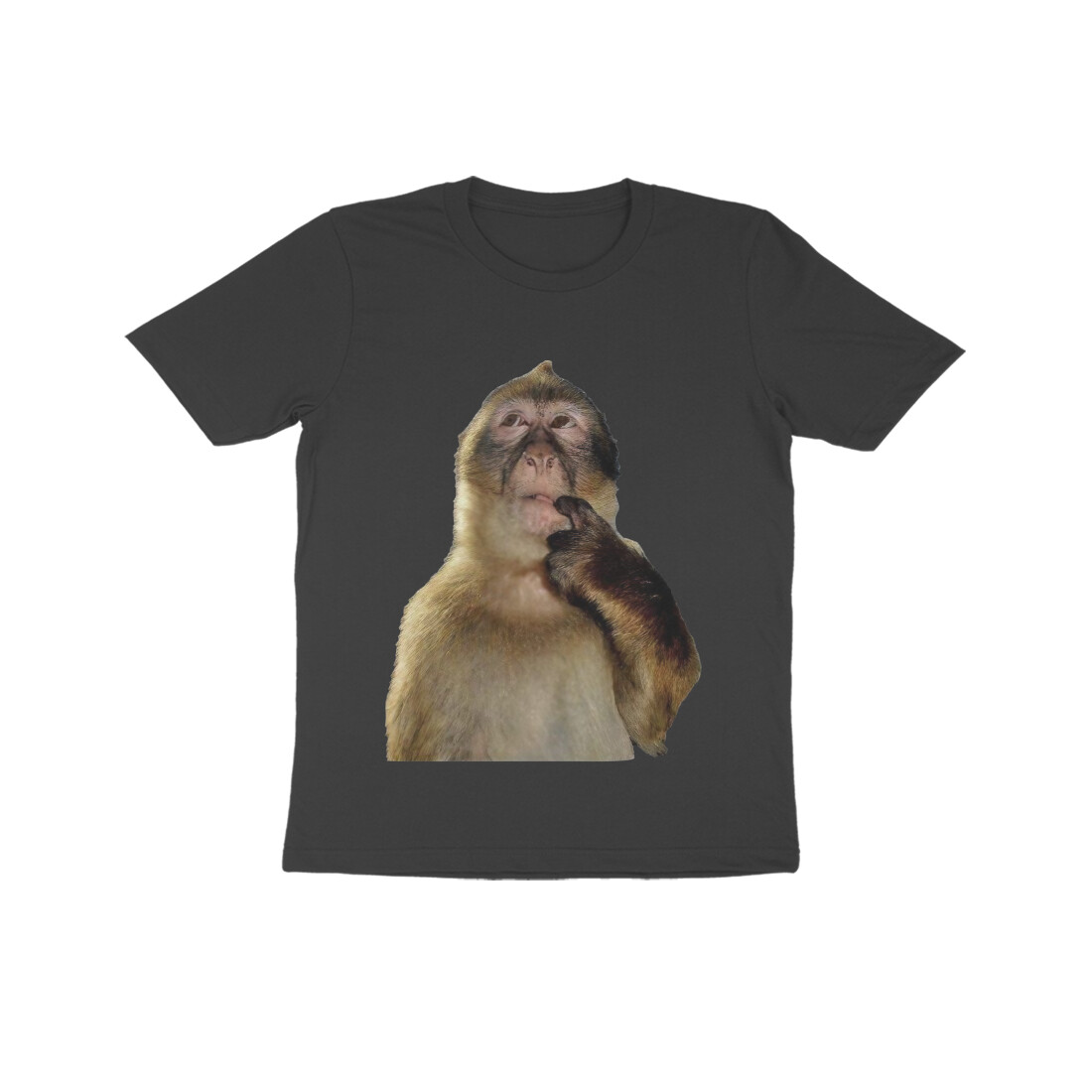Monkey Meme Kids T-shirt - Black front 6aaa9a9c529eb black 8 kids half sleeve round neck tshirt.jpg