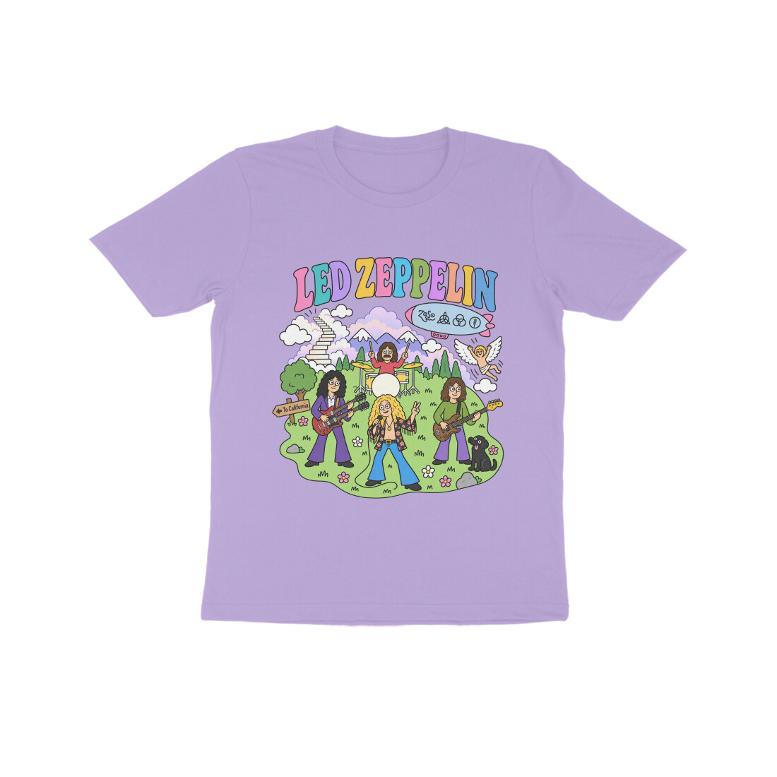 Led Zeppelin Kids T-shirt -Band in Park - Iris Lavender front 6aabea753518e iris lavender 8 kids half sleeve round neck tshirt.jpg