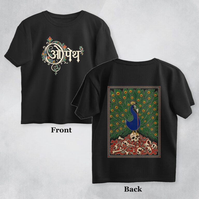 opeth oversized t shirt madhubani art front back