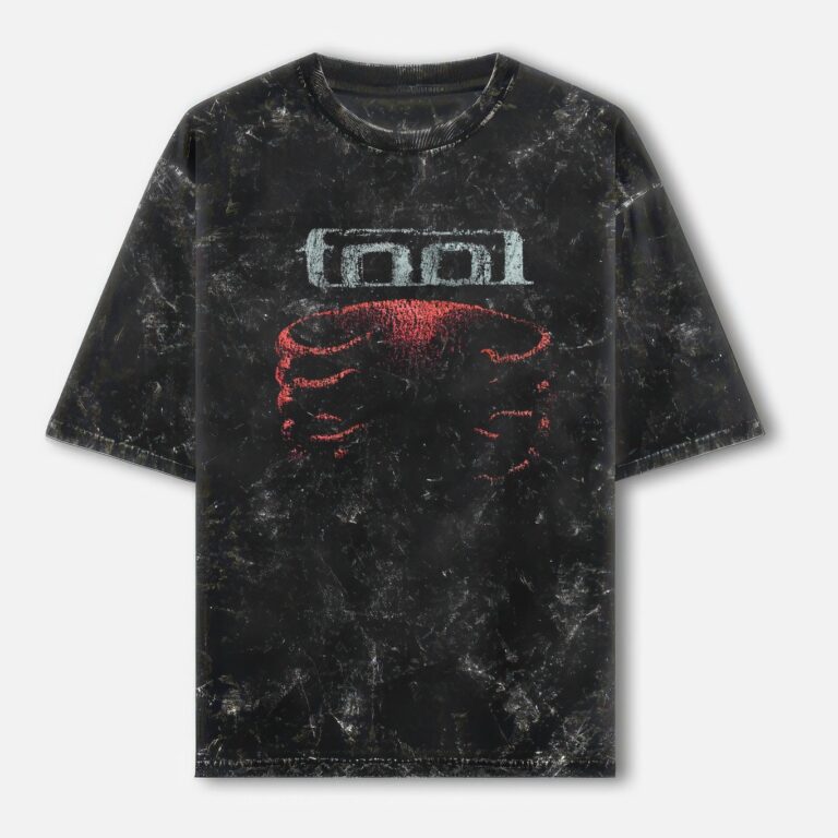 Prog Metal Washed Oversized T-shirt - Grunge Art - Black