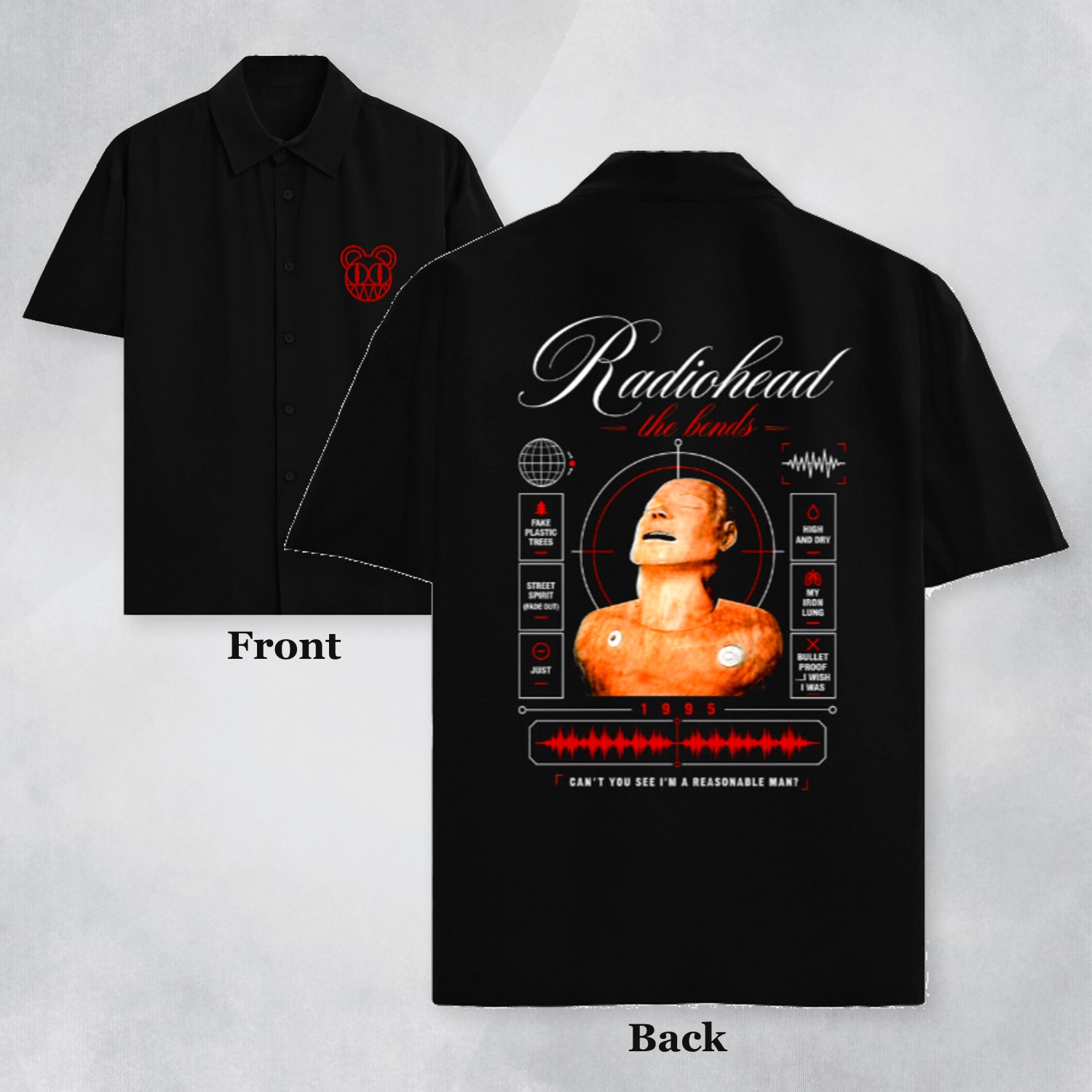 radiohead relaxed shirt the bends front back radiohead relaxed shirt the bends front back