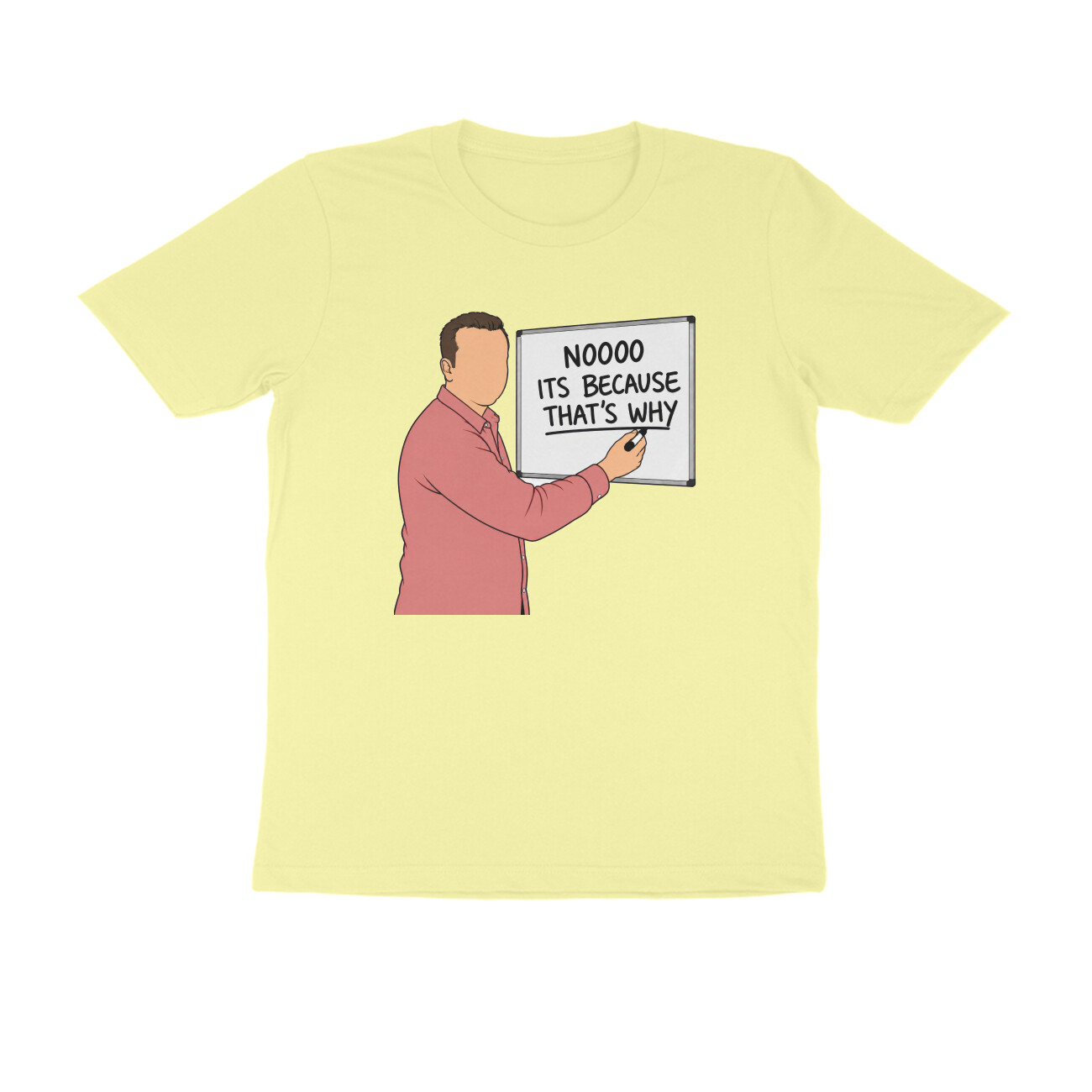 Nooo T-shirt - Its Because Thats Why - Butter Yellow front 6abf7f152ef58 butter yellow s men round.jpg