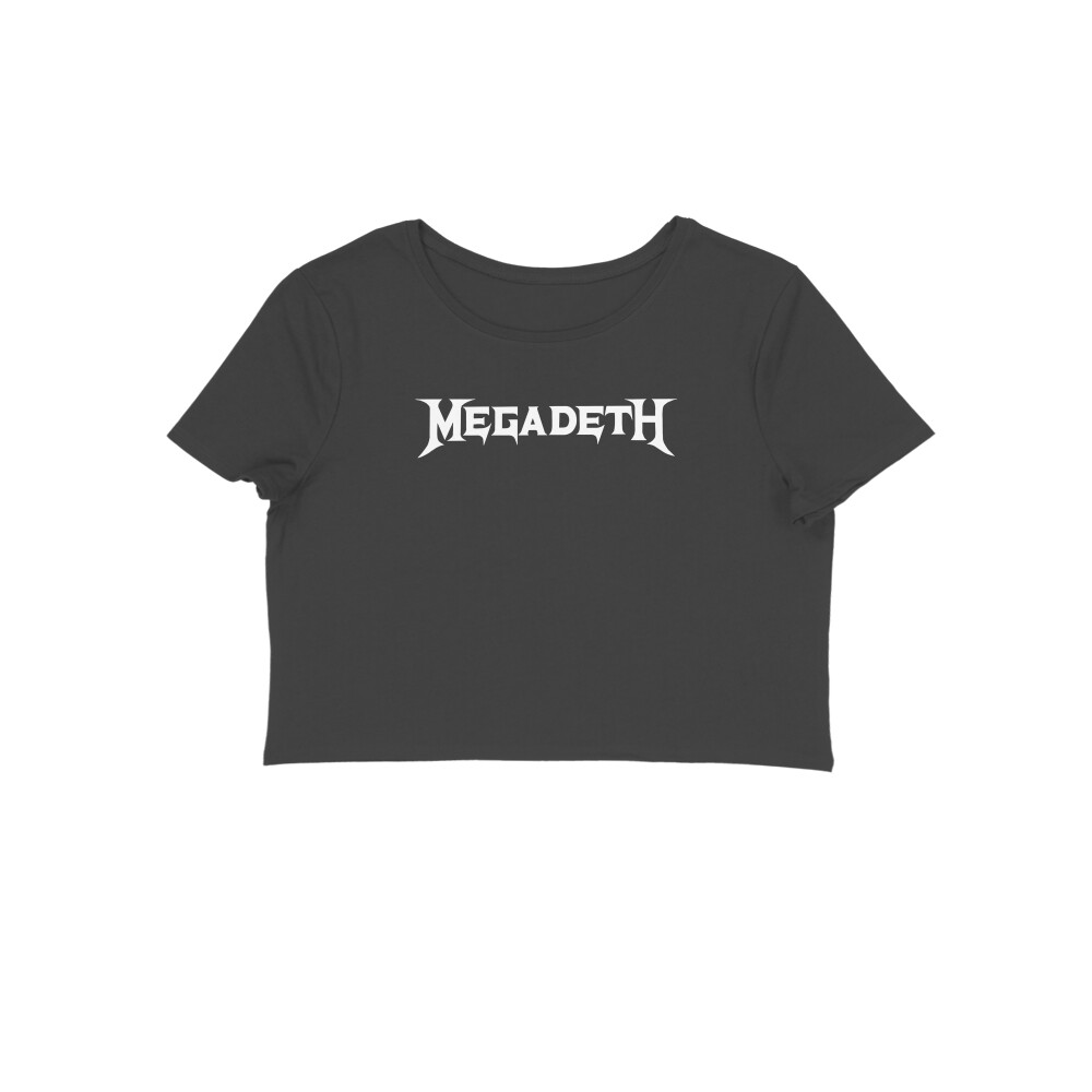 Megadeth Washed Crop Top - minimal - Black front 6ac1d92cb1023 black s women crop top.jpg