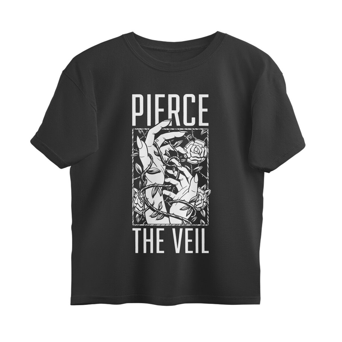 Pierce the Veil Oversized T-shirt - Hands and Roses - Black front 6ac2b40f4d5d4 black s oversized t shirt.jpg