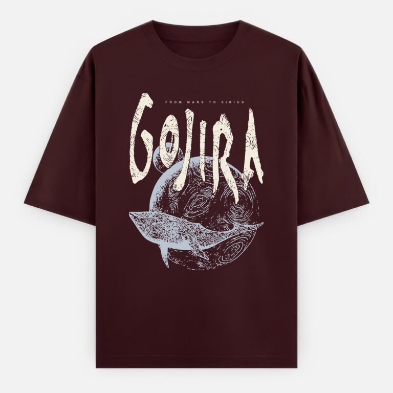 Gojira Oversized T-shirt - From Mars to Sirius Whale - Maroon