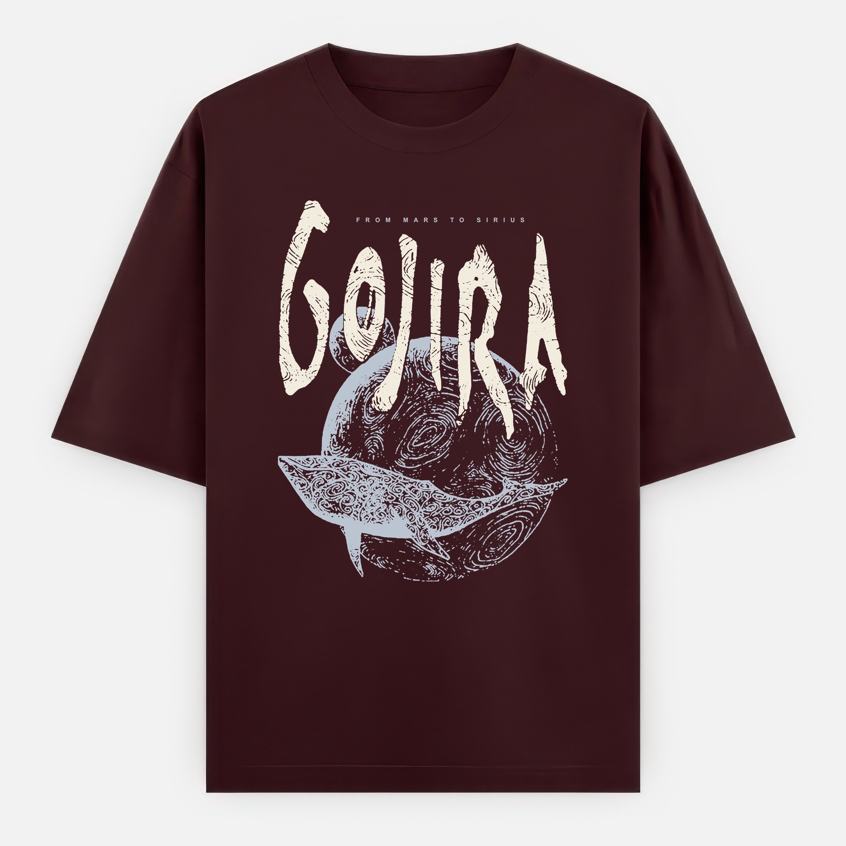 Gojira Oversized T-shirt - From Mars to Sirius Whale - Maroon Gojira Oversized T-shirt - From Mars to Sirius Whale - Maroon
