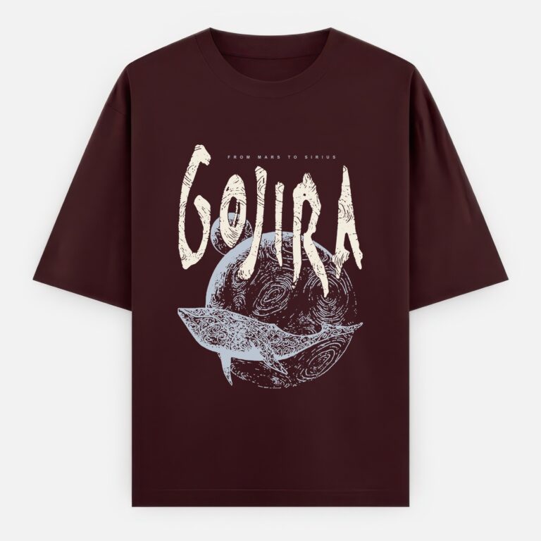 Gojira Oversized T-shirt - From Mars to Sirius Whale - Maroon