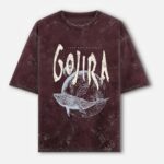 Gojira Washed Oversized T-shirt - From Mars to Sirius Whale - Maroon