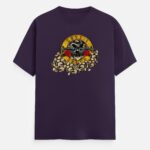 Guns N Roses T-shirt - Skulls and Roses Front - Purple