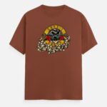 Guns N Roses T-shirt - Skulls and Roses Front - Rust