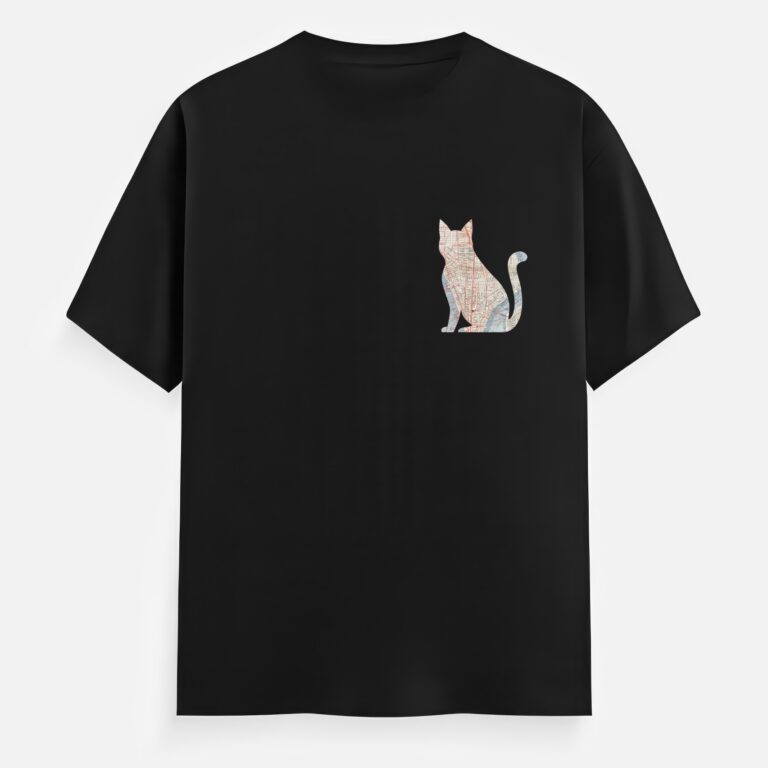 T. S. Eliot T-shirt - Prufrock Map Cat - Black