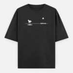 White horse Oversized T-shirt - star - Black